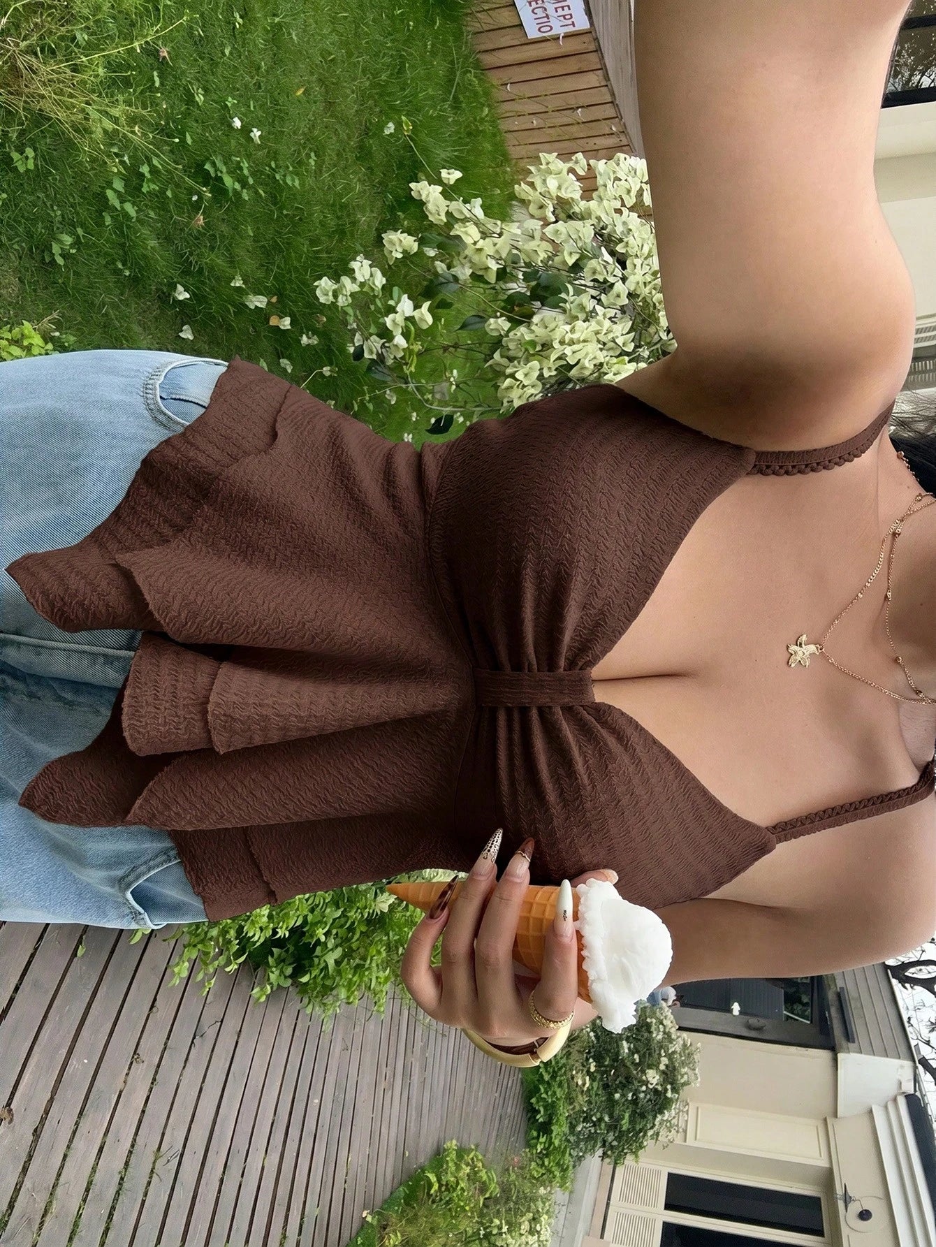 GalTyme Plus Size Women's Solid Color Sweetheart Neckline Layered Ruffle Camisole Tank Top