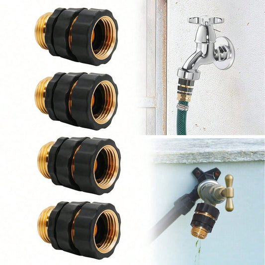 Garden Hose Quick Connector Fittings, 2026 New Water Hose Adapter, Durable 3/4 In Hose Connector, Universal Hose Adapter For Instant Connection, Quick Release Water Hose Adapter For Garden (4PCS)