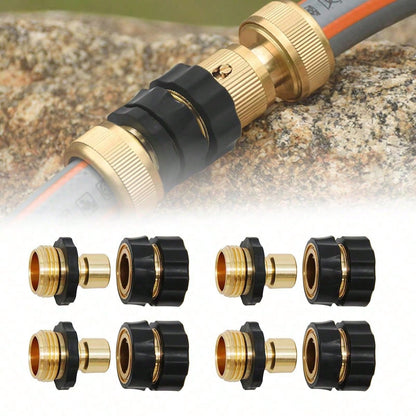 Garden Hose Quick Connector Fittings, 2026 New Water Hose Adapter, Durable 3/4 In Hose Connector, Universal Hose Adapter For Instant Connection, Quick Release Water Hose Adapter For Garden (4PCS)