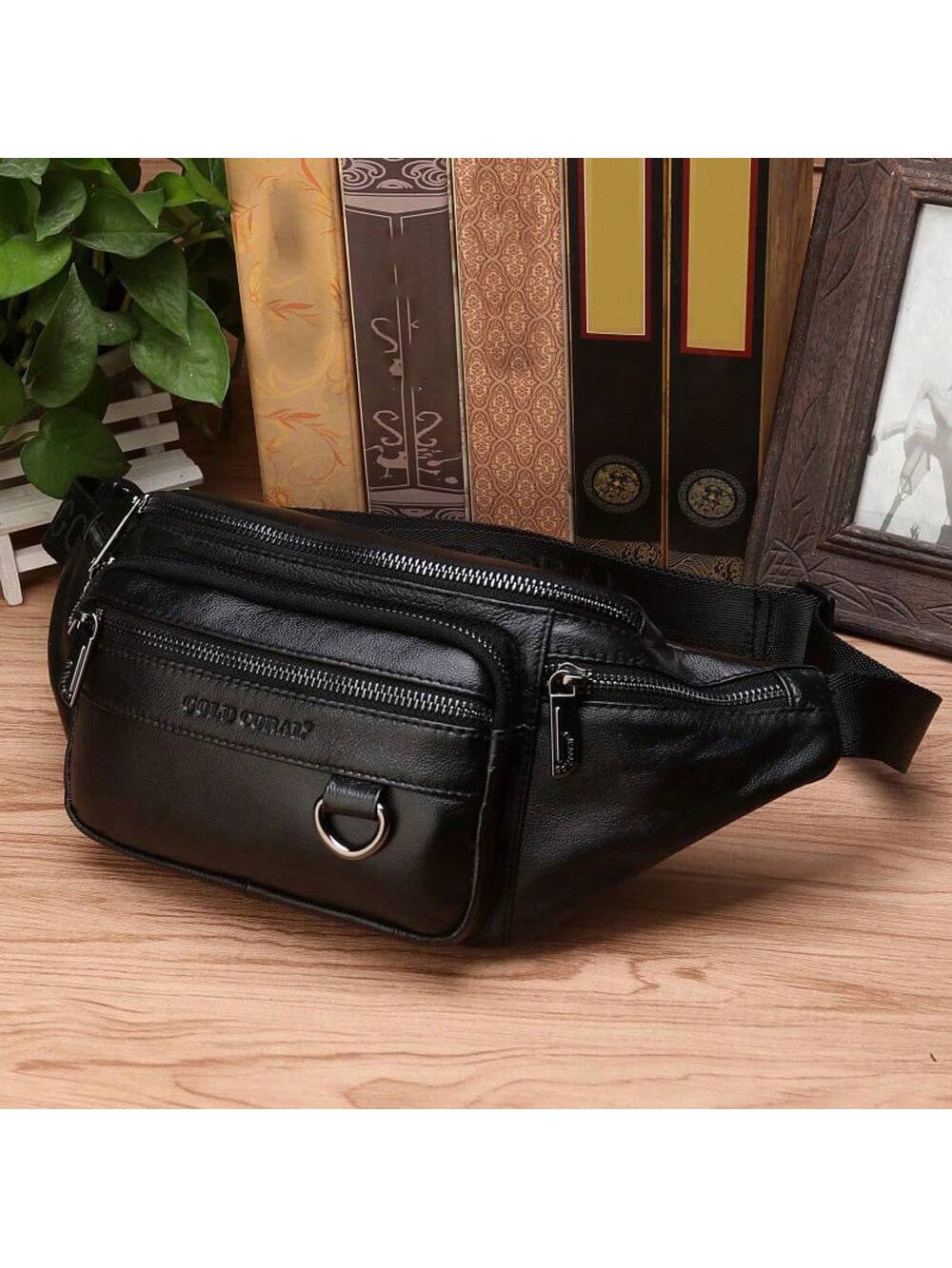Genuine Leather Waist Fanny Pack Bag For Men Travel Retro Natural Skin Male Purse Cross Body Sling Chest Hip Bum Belt Bags Vintage Funny Gifts Christmas Holiday Thanksgiving Gifts For Men Vacation Win