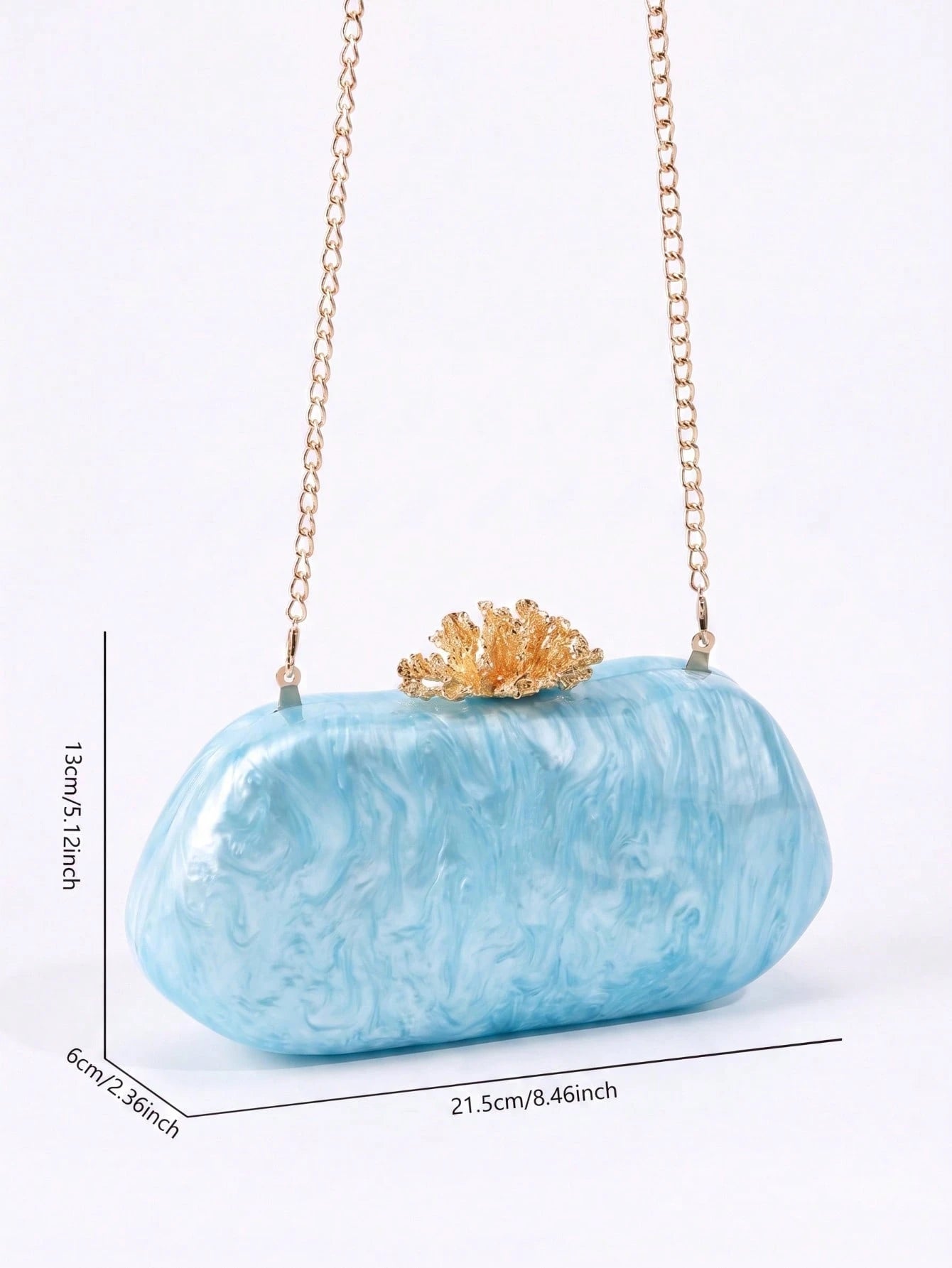 Gets Luxury Women's Acrylic Clutch Bag Marble Pattern Crown Accent Evening Purse Bridal Wedding Gala Fashion Handbag Elegant Acrylic Bag Gift For Ladies