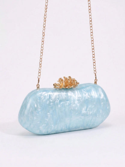 Gets Luxury Women's Acrylic Clutch Bag Marble Pattern Crown Accent Evening Purse Bridal Wedding Gala Fashion Handbag Elegant Acrylic Bag Gift For Ladies