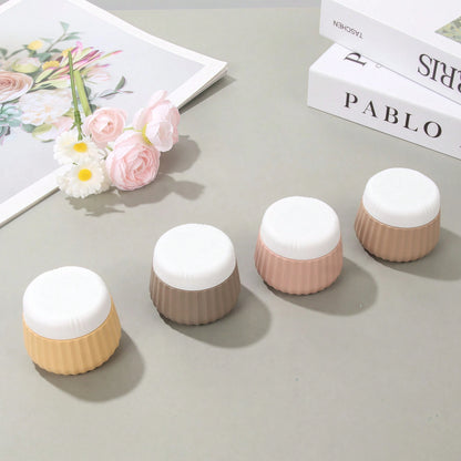 GGGold 4pcs [TSA]Approved Silicone Travel Containers Set, Leak-Proof Cream Jars With Transparent Bag, For Face Body Hand Lotion Skincare.Suitable For [ Travel] And Shipping Seasons,Powder Container.
