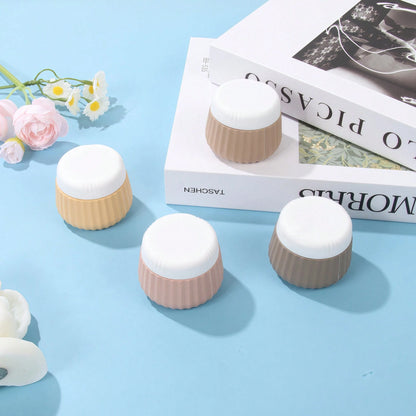 GGGold 4pcs [TSA]Approved Silicone Travel Containers Set, Leak-Proof Cream Jars With Transparent Bag, For Face Body Hand Lotion Skincare.Suitable For [ Travel] And Shipping Seasons,Powder Container.