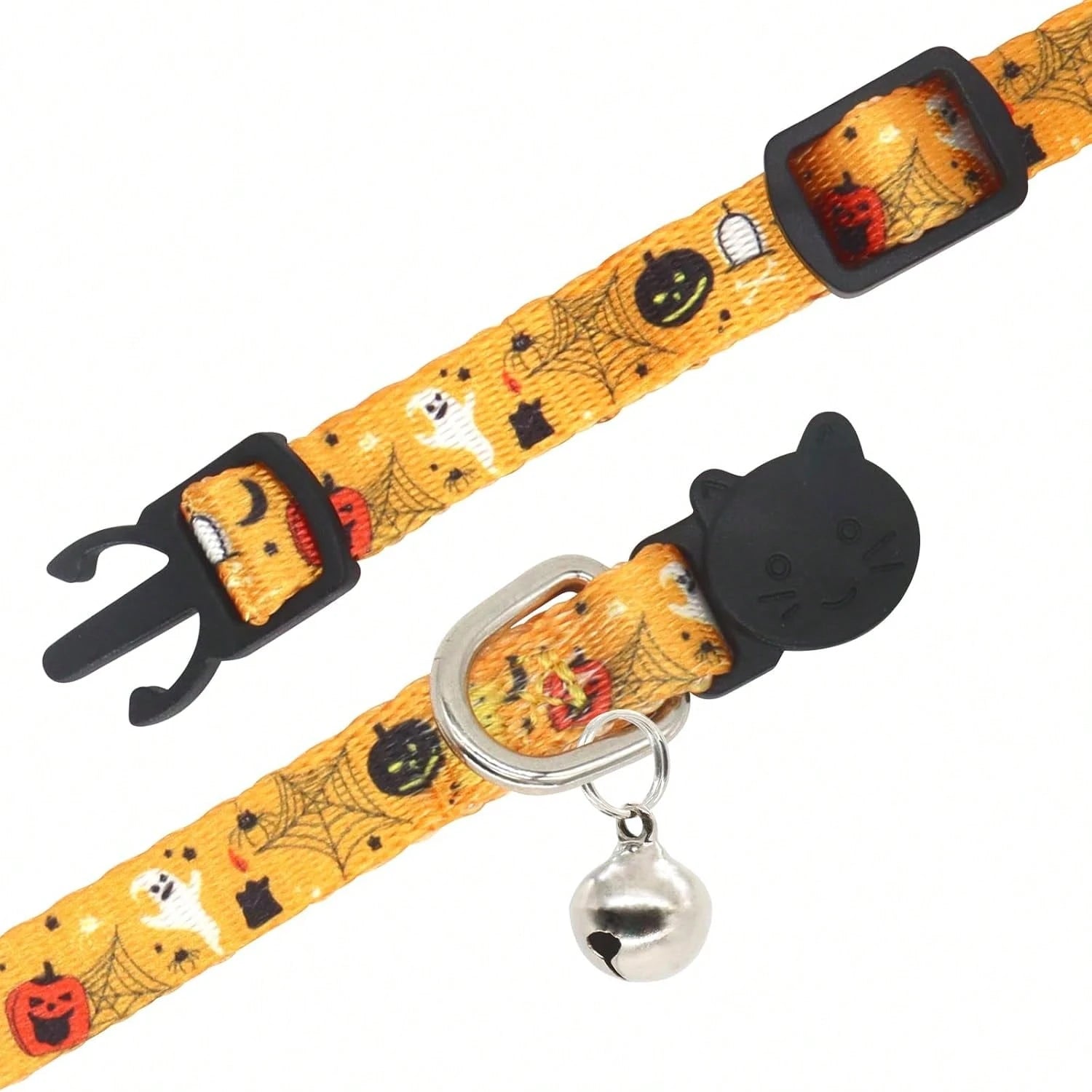 Giecooh Halloween Cat Collar, 2 Pack, Breakaway Cute Cat Collar With Bells, Halloween Purple