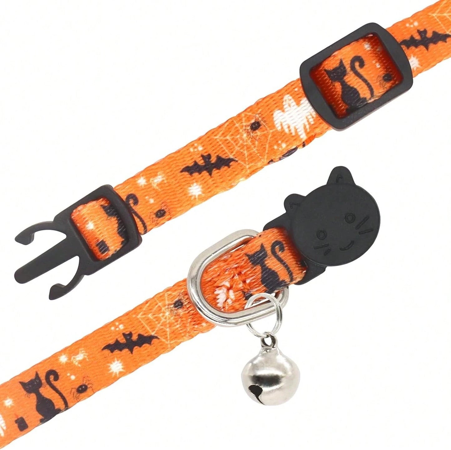 Giecooh Halloween Cat Collar, 2 Pack, Breakaway Cute Cat Collar With Bells, Halloween Purple