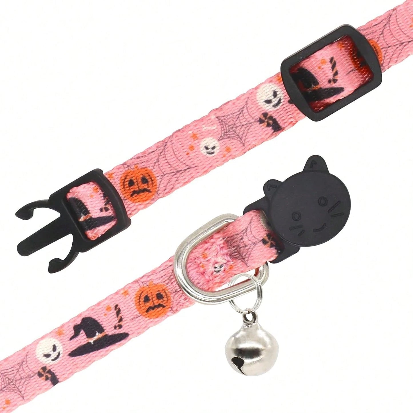 Giecooh Halloween Cat Collar, 2 Pack, Breakaway Cute Cat Collar With Bells, Halloween Purple