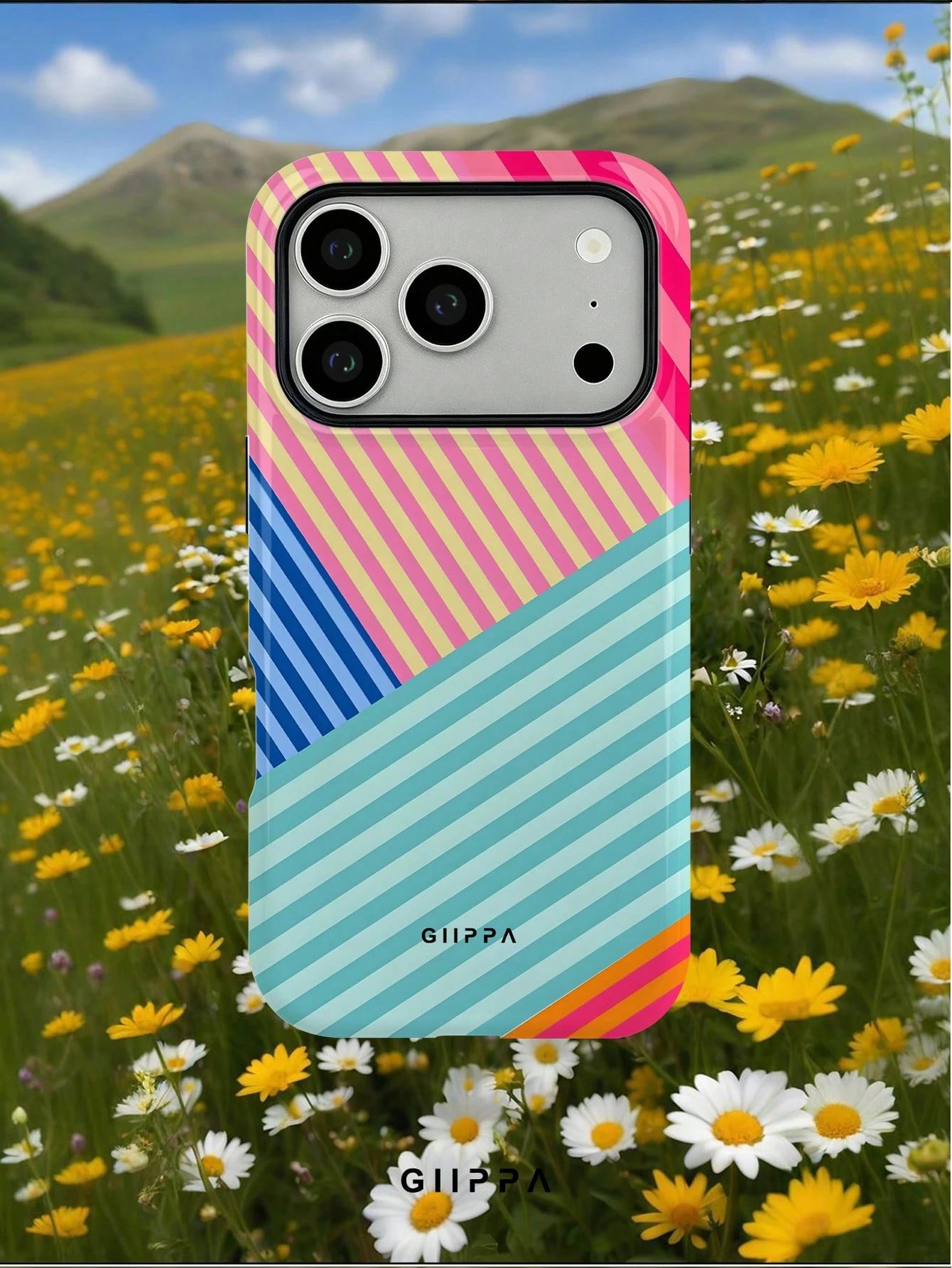 GIIPPA 1pc Multi-Color Striped Mixed Pattern Design, Phone 17 Pro Max Phone Case, Compatible With Phone 16 Pro Max, 15 Pro Max, 14 Pro Max, Korean Style High-End Fashion Fun Phone Case, Suitable For 1