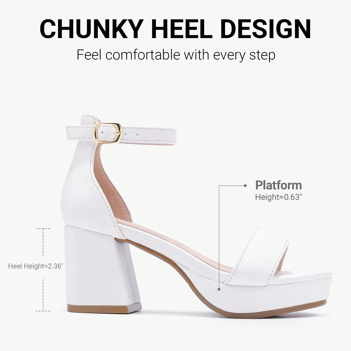 Girls Chunky Heel Strappy Sandals Open Toe Ankle Buckle Dress Shoes For Wedding Party School Little Big Kids