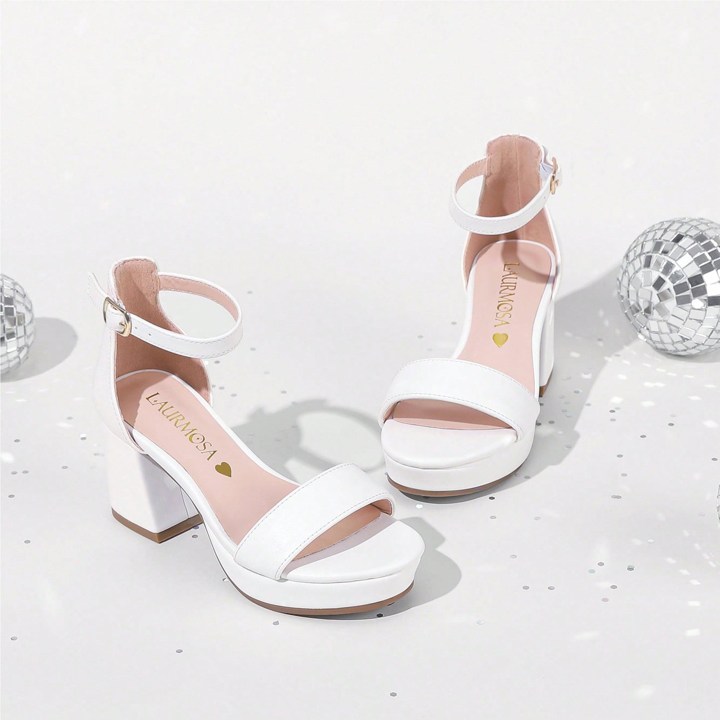Girls Chunky Heel Strappy Sandals Open Toe Ankle Buckle Dress Shoes For Wedding Party School Little Big Kids