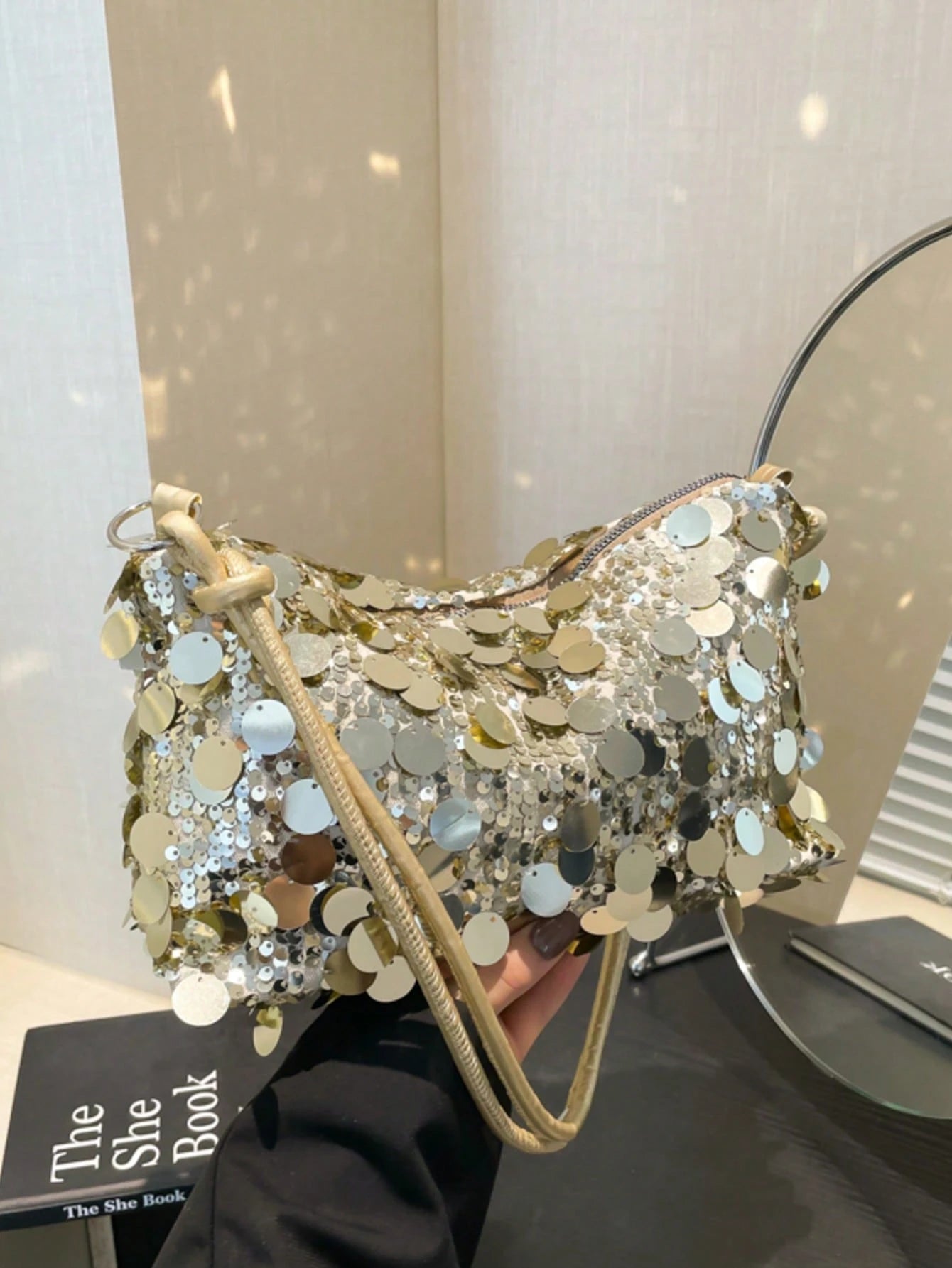 Glamine New Summer Fashion Sequins Armpit Bag, Versatile Large Capacity Shoulder Bag, Handbag For Party