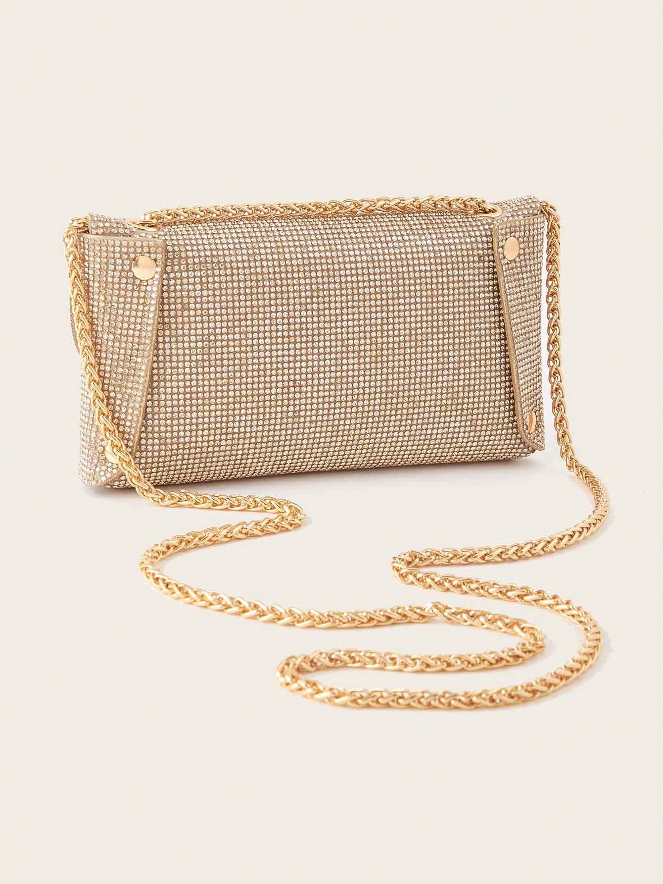 Glamorous Glitter Bling, Sequin, Luxury, Shiny Mini Fashionable Silver Rhinestone Decor Women's Evening Shoulder Bag Evening Bag, Dinner Bag For Party Girl, Woman, Bride Perfect For Party, Wedding, Pr