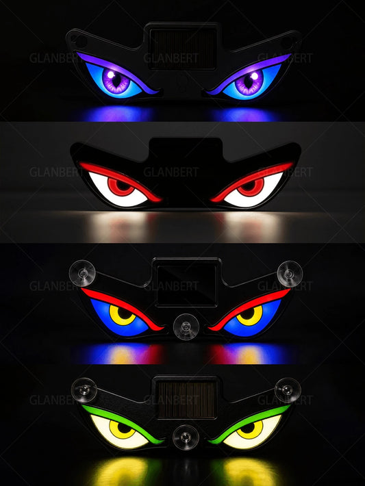 GLANBERT Solar Powered LED Devil's Eye Triangle Window Decor Light, Suitable For Car, Motorcycle And Truck Decorative Lighting