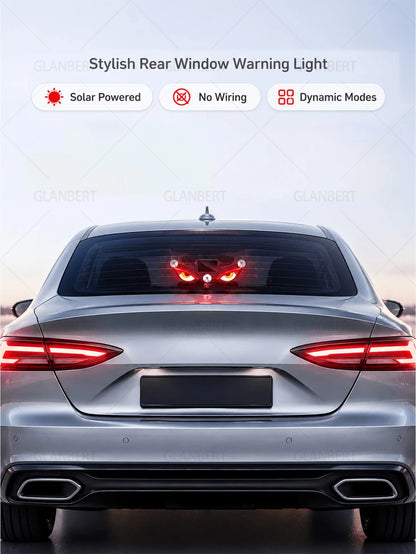 GLANBERT Solar Powered LED Devil's Eye Triangle Window Decor Light, Suitable For Car, Motorcycle And Truck Decorative Lighting
