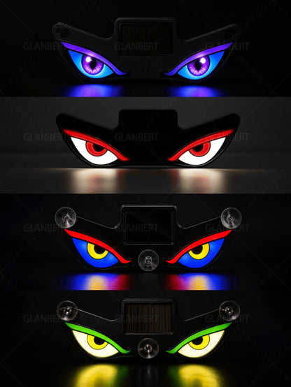 GLANBERT Solar Powered LED Devil's Eye Triangle Window Decor Light, Suitable For Car, Motorcycle And Truck Decorative Lighting
