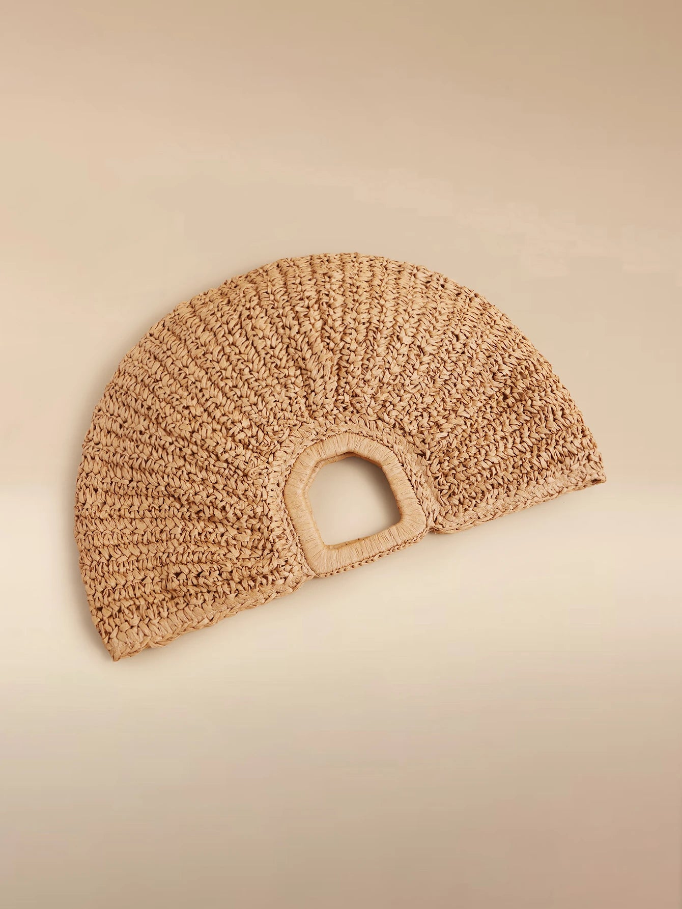 Glizzene 1pc Large Capacity Straw Woven Clutch Bag, Cloud Shaped Semi-Circle Design, Summer Travel Beach Bag For Daily Shopping, Straw Bag