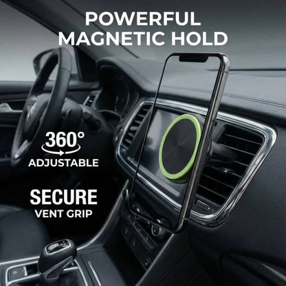 Glow-In-The-Dark Magnetic Car Air Vent Phone Holder, Strong Adsorption Stable No Shake, 360° Rotation Adjustment, Fits Multiple Vehicle Models For Safer Navigation