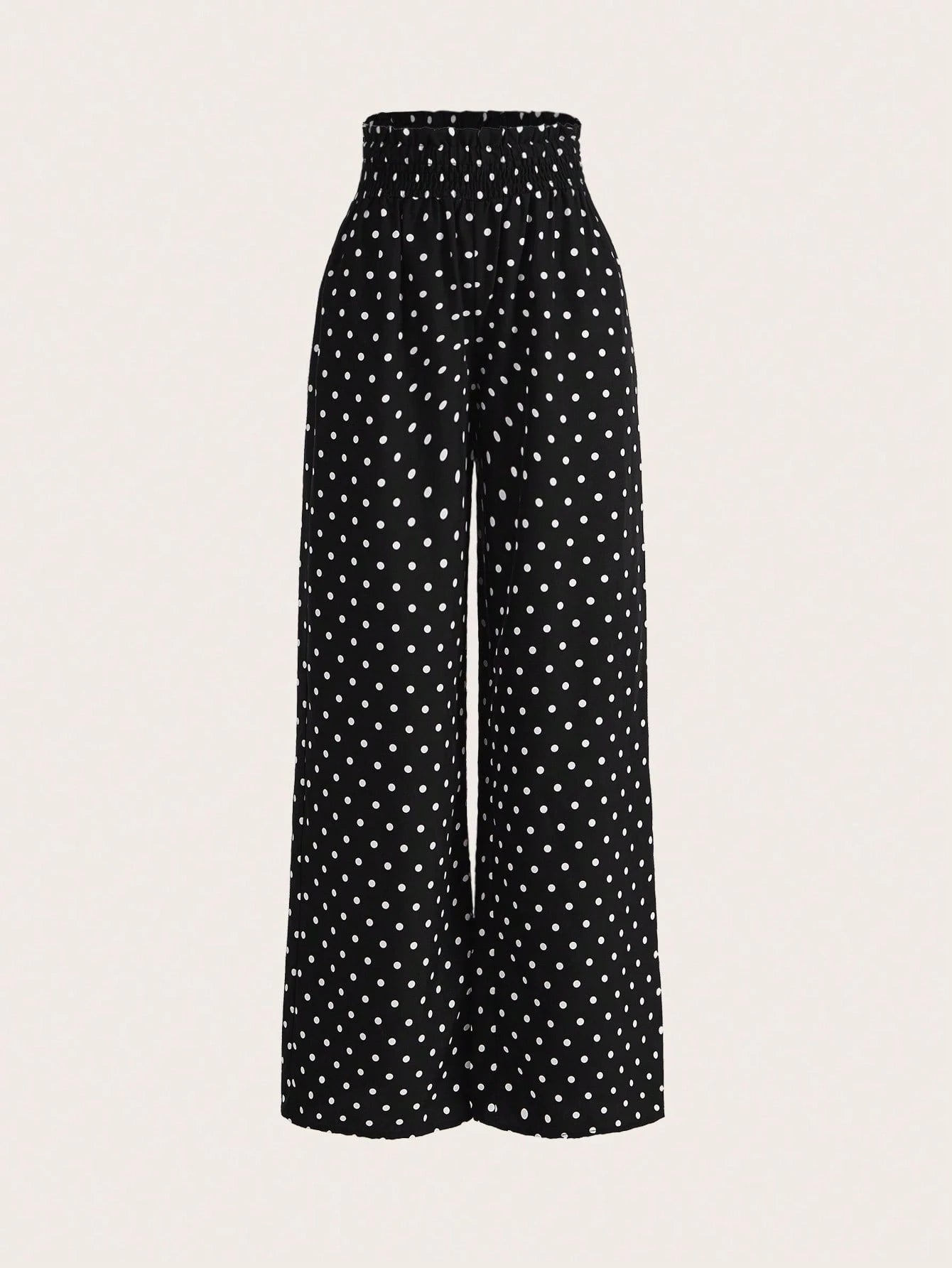 GlowEve Polka Dot Print High Waist Wide Leg Pants Fall Cloth For Women