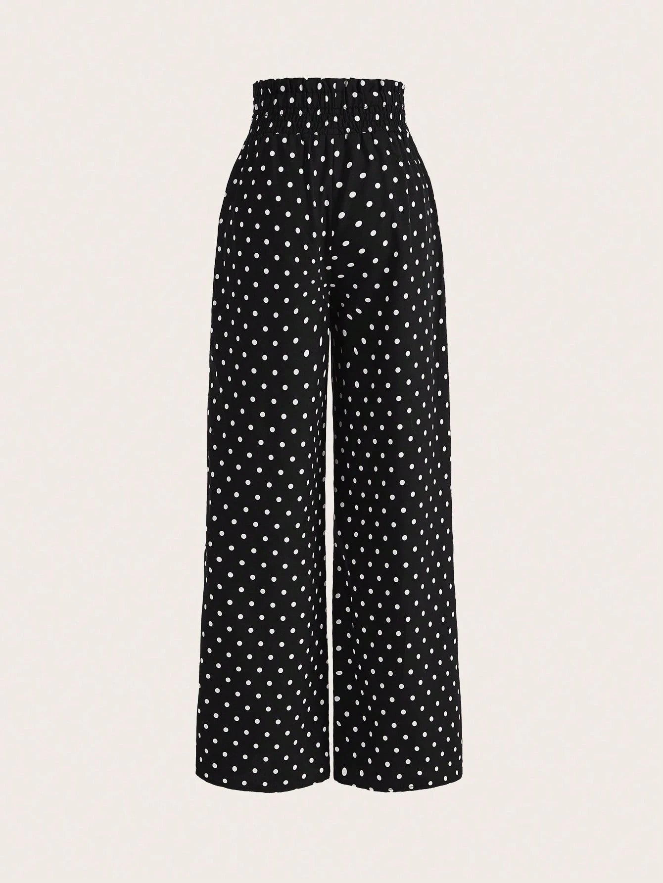 GlowEve Polka Dot Print High Waist Wide Leg Pants Fall Cloth For Women