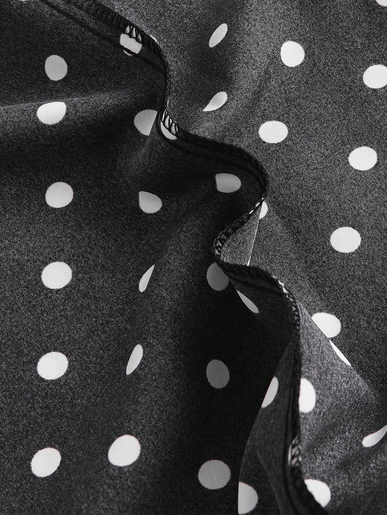 GlowEve Polka Dot Print High Waist Wide Leg Pants Fall Cloth For Women
