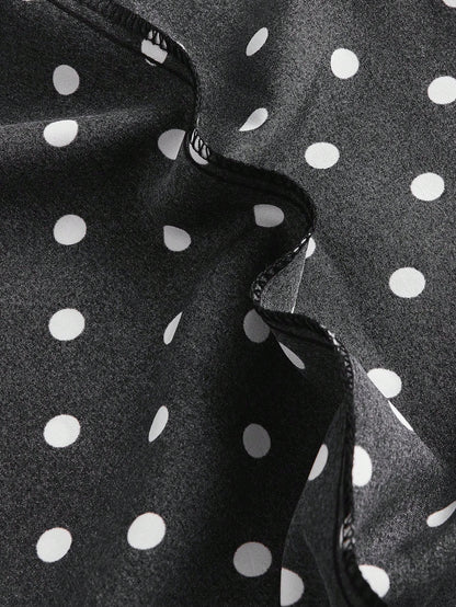GlowEve Polka Dot Print High Waist Wide Leg Pants Fall Cloth For Women