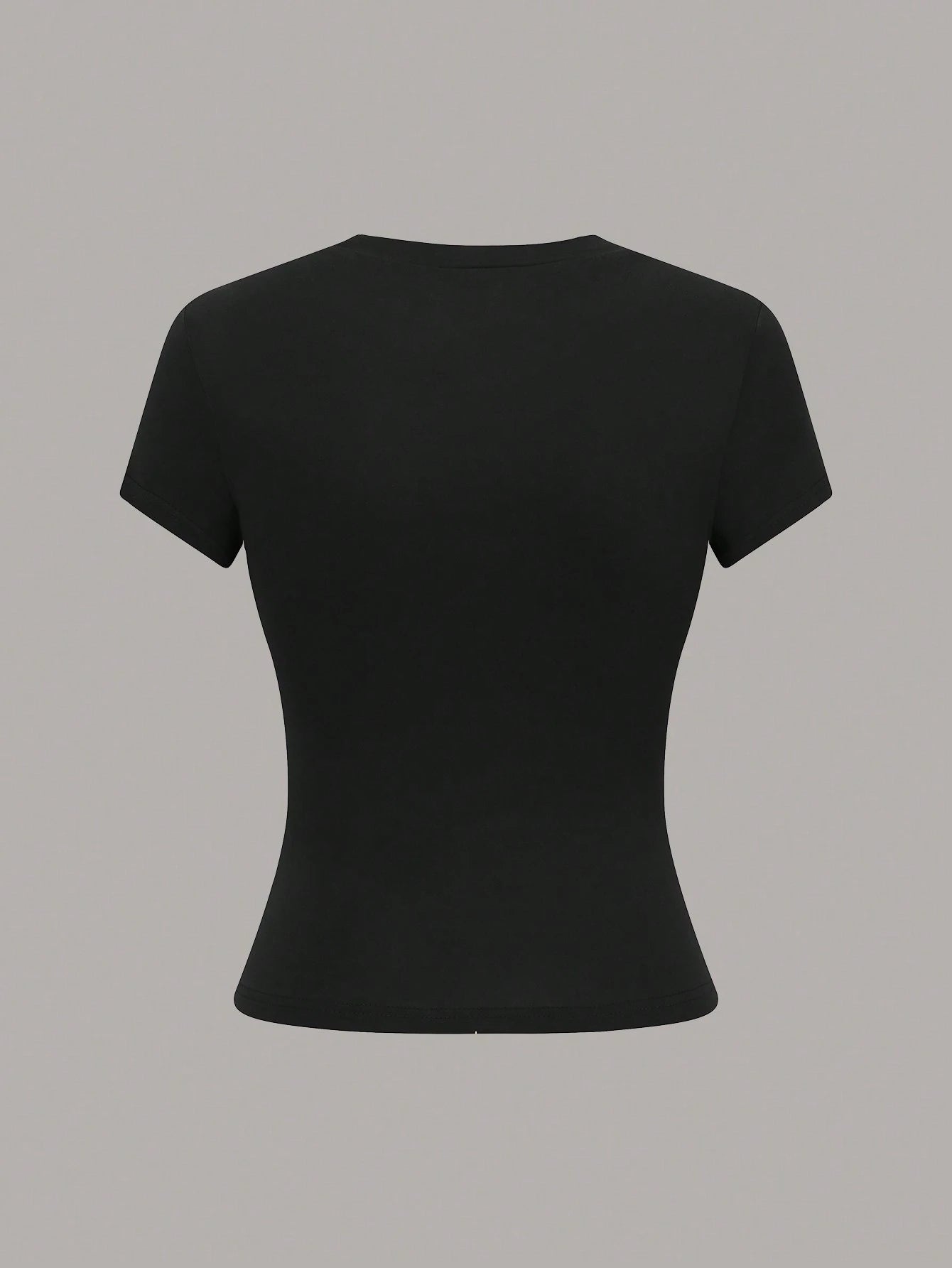 GlowEve Women's Casual Solid Color Black And White Short Sleeve T-Shirt Tops,Summer Everyday Fall Winter Halloween Work Office Party Tops