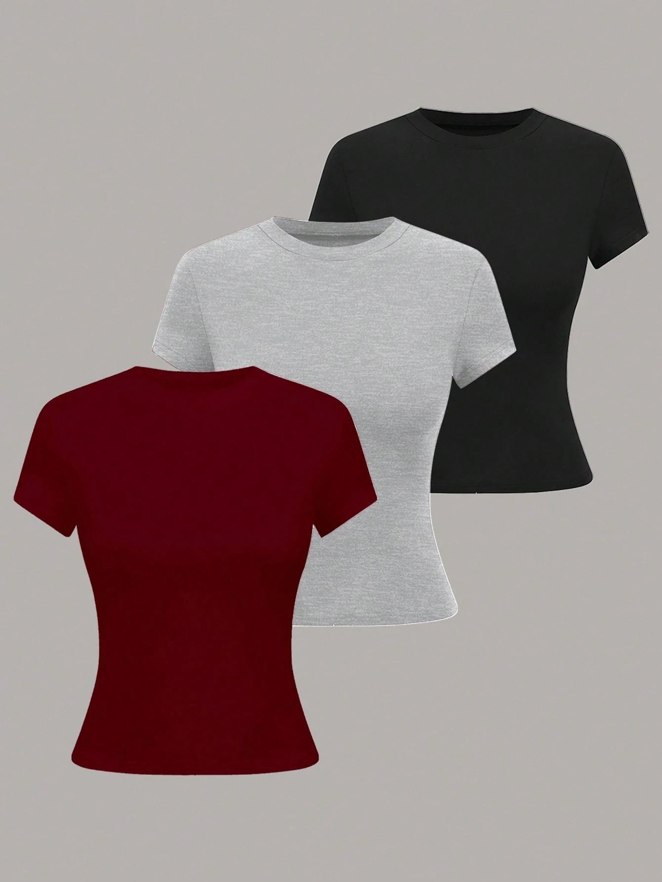 GlowEve Women's Casual Solid Color Black And White Short Sleeve T-Shirt Tops,Summer Everyday Fall Winter Halloween Work Office Party Tops