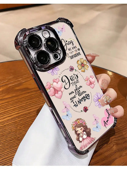 "God's Plan Blueprint" (Patrón Del Plan De Dios) Themed Phone Case, Compatible With Models Such As Galaxy 17 Pro Max, Air, 16, 15 Plus, 14, 13, 12, 11, XR, XS, S25 Ultra, S24 FE, S23, And S22; Feature