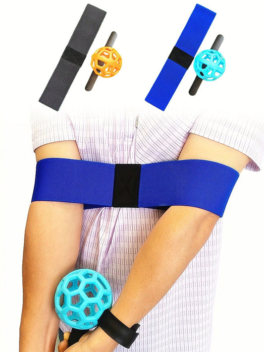 Golf Swing Training System, Equipped With Swing Angle Assist Device And Stable Arm/Wrist Trainer- Utilizes Sensor Technology, Ergonomic Design, Includes Blue/Black Swing Sensor And Magic Ball- Suita