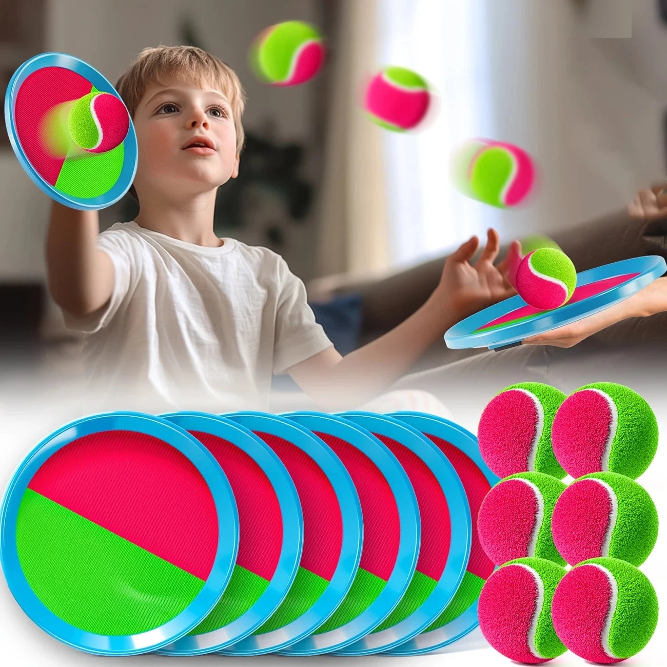 Goo Ball Children's Toy- Outdoor Game, Beach Toy, Throwing Ball Set With 2 Bats And 1 Ball, Perfect Beach Game Combination Courtyard Playground, Suitable For Children/Adults/Family Easter Gifts