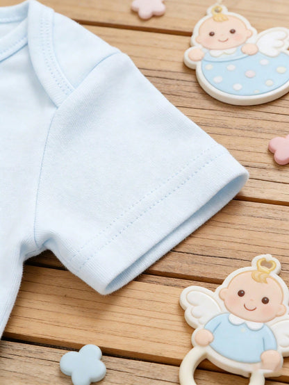 Grandpa Heaven Is Guarding My Light Blue Baby One-Piece Suit- A Soft And Comfortable Newborn One-Piece Dress