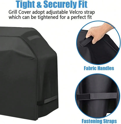 Grill Cover, Waterproof BBQ Grill Cover, 58 Inch Rip-Proof And Anti-UV Barbecue Gas Grill Cover Compatible For Char-Broil Nexgrill Grills And More