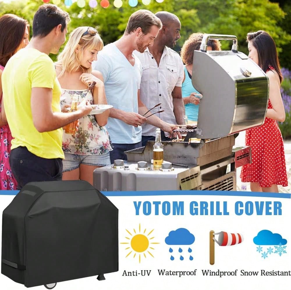 Grill Cover, Waterproof BBQ Grill Cover, 58 Inch Rip-Proof And Anti-UV Barbecue Gas Grill Cover Compatible For Char-Broil Nexgrill Grills And More