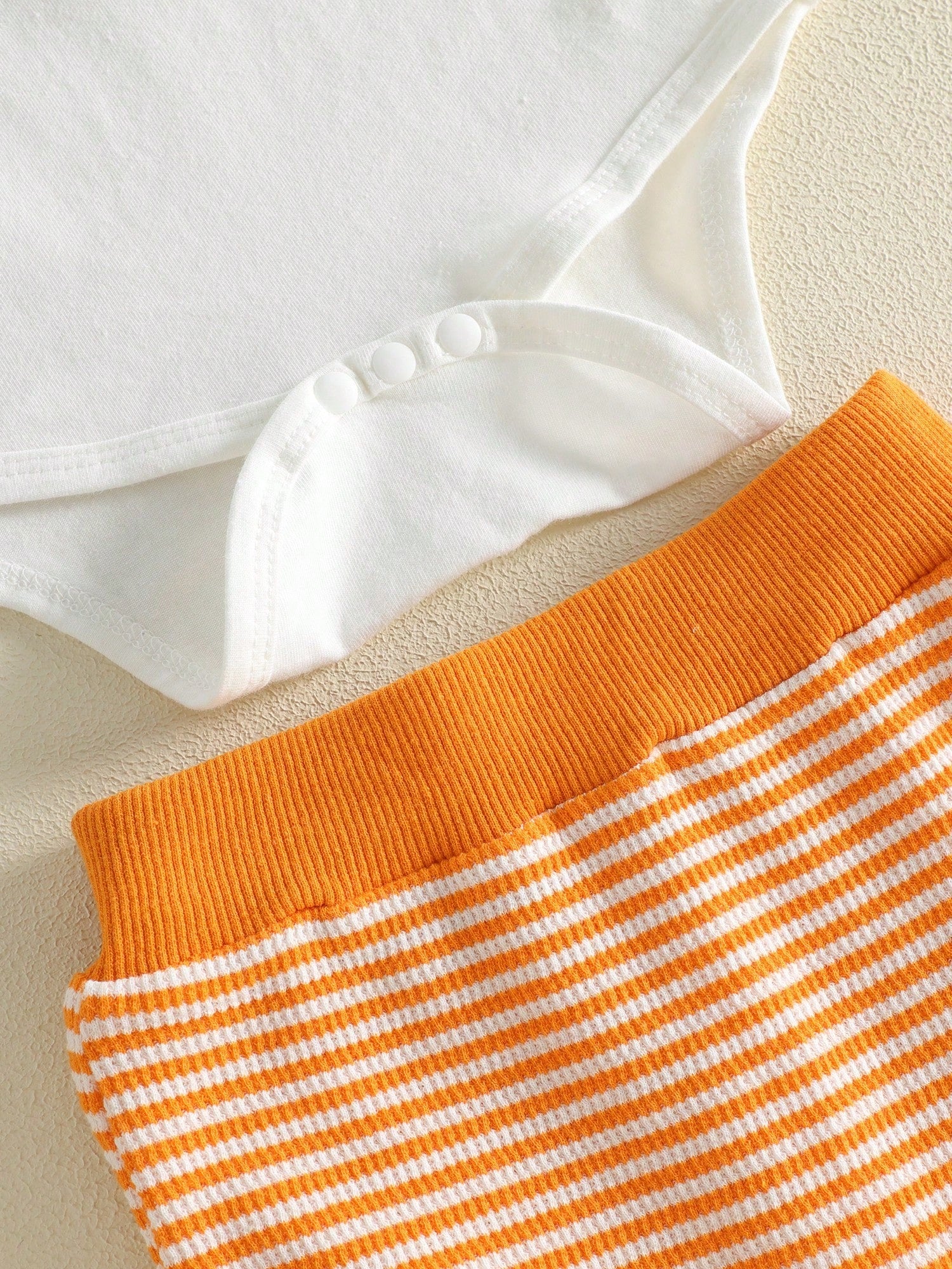 Halloween Infant Baby Boy 3Pcs Outfit Pumpkin Letters Embroidery Long Sleeve Crew Neck Romper With Striped Pants And Hat