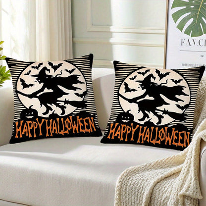 Halloween Pillow Case Witch Silhouette Soft Comfortable Cushion Covers Birthday Gifts Family Holiday Daily Graduation Wedding Souvenir Party Sofa Living Room Sofa Bed Bedroom Christmas Thanksgiving