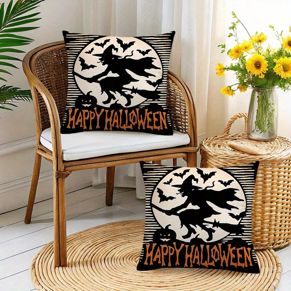 Halloween Pillow Case Witch Silhouette Soft Comfortable Cushion Covers Birthday Gifts Family Holiday Daily Graduation Wedding Souvenir Party Sofa Living Room Sofa Bed Bedroom Christmas Thanksgiving