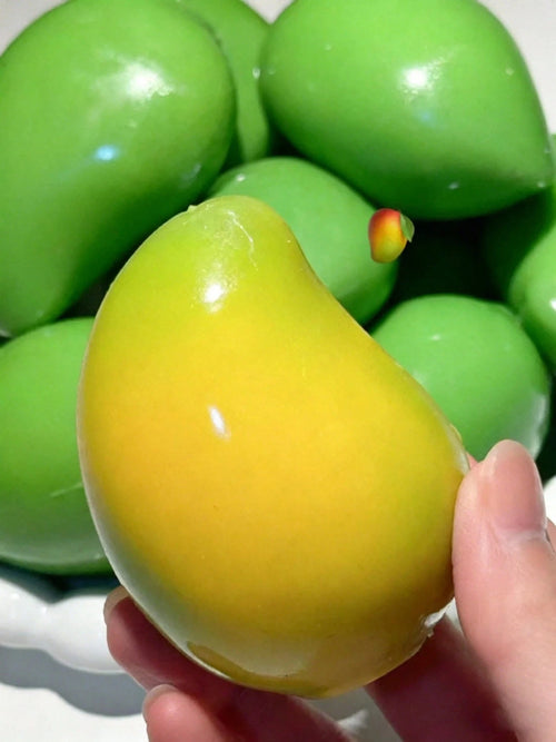 Handmade Crispy Mango Stress Ball Squeeze Toy, Color-Changing Mango Squishy Fidget Ball, ASMR Sensory  Stress Relief Toy, Birthday Gift
