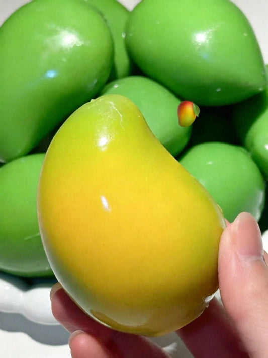Handmade Crispy Mango Stress Ball Squeeze Toy, Color-Changing Mango Squishy Fidget Ball, ASMR Sensory  Stress Relief Toy, Birthday Gift