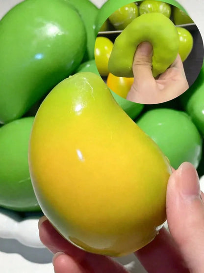 Handmade Crispy Mango Stress Ball Squeeze Toy, Color-Changing Mango Squishy Fidget Ball, ASMR Sensory  Stress Relief Toy, Birthday Gift