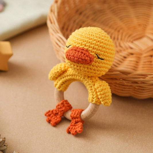 Handmade Crochet Baby Rattle, Animal-Shaped Rattle, Parent-Child Interaction Toy, Built-In Bell, Cute 3D Design, Rich Details, Attract Baby's Attention, Develop Baby's Hearing, Suitable As A Gift For