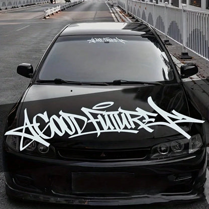 Handwritten GOODFUTURE Car Windshield Sticker Optimistic And Positive Car Body Decoration Vinyl Decal