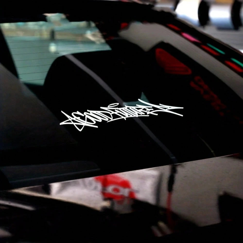 Handwritten GOODFUTURE Car Windshield Sticker Optimistic And Positive Car Body Decoration Vinyl Decal