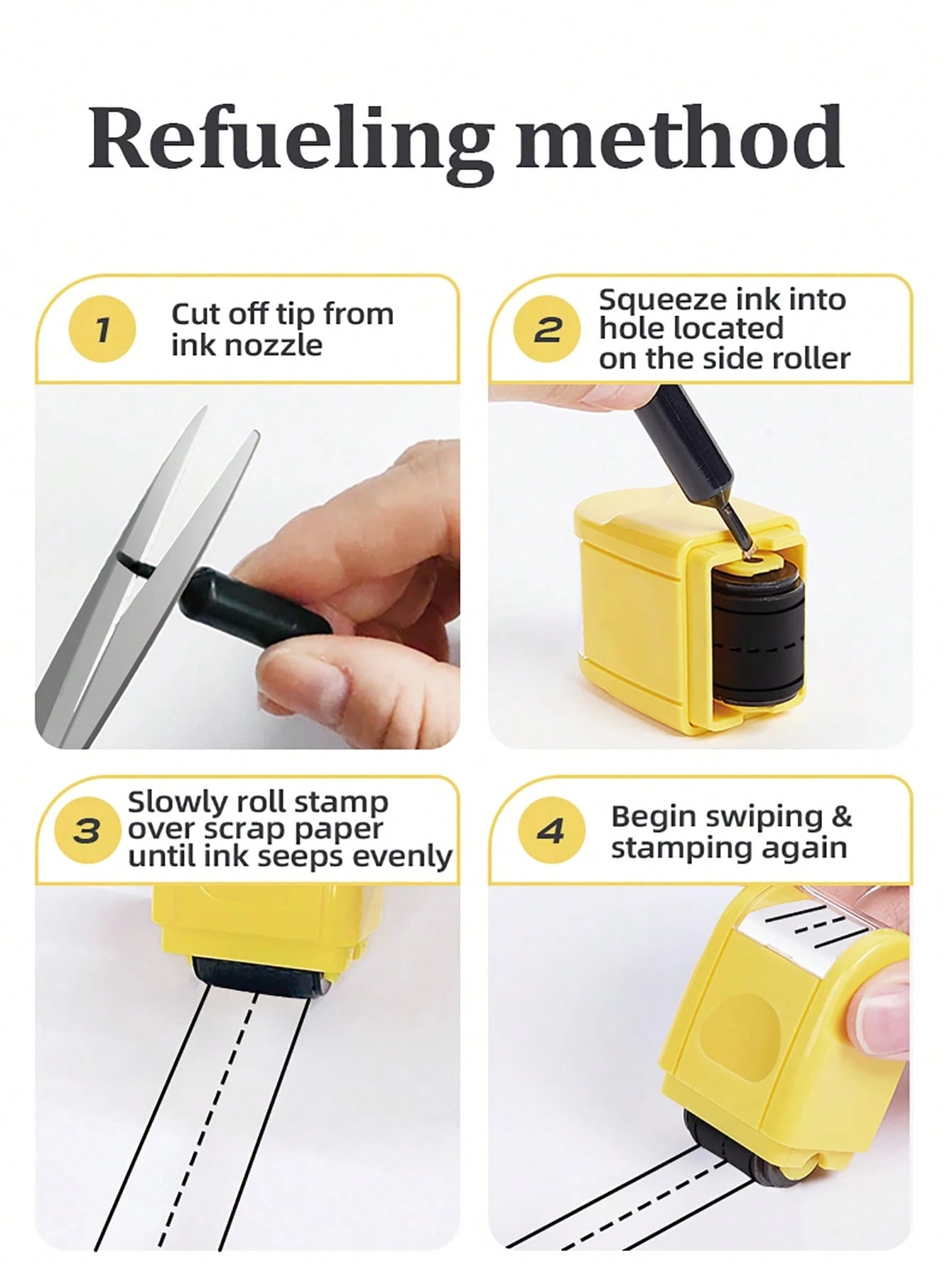 Handwritten Line Practice Seal Stamp Suitable For Kids, Parents, Teachers, Students- Handwriting Practice Tool, Rolling Stamp With Refillable Ink Back To School,Back To School,School Supplies