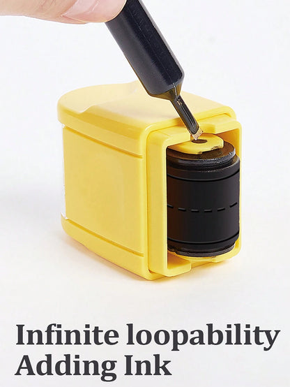 Handwritten Line Practice Seal Stamp Suitable For Kids, Parents, Teachers, Students- Handwriting Practice Tool, Rolling Stamp With Refillable Ink Back To School,Back To School,School Supplies