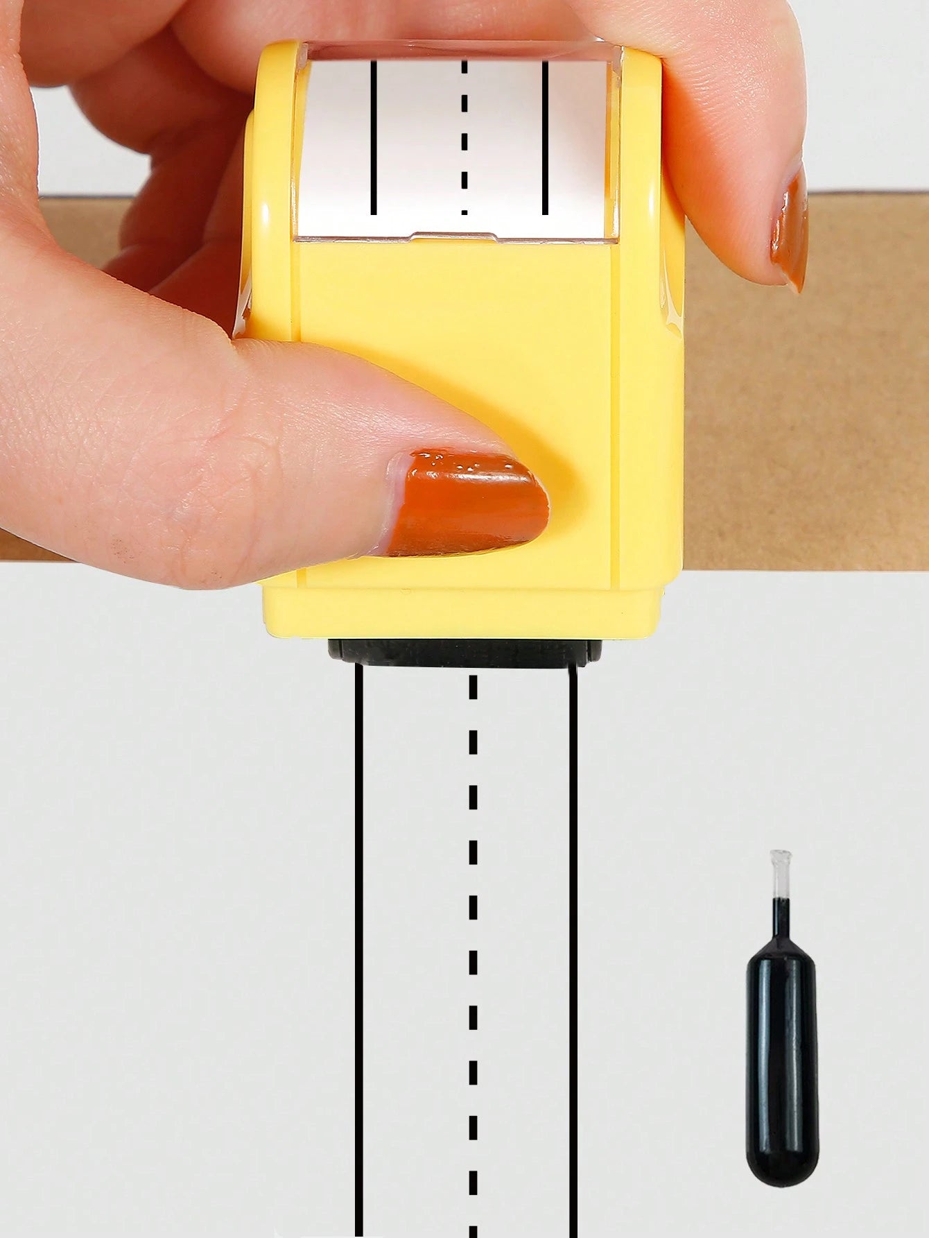 Handwritten Line Practice Seal Stamp Suitable For Kids, Parents, Teachers, Students- Handwriting Practice Tool, Rolling Stamp With Refillable Ink Back To School,Back To School,School Supplies