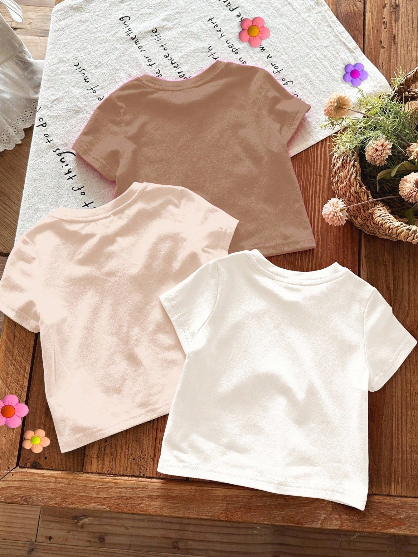 Happikins 3pcs Baby Girl Cute Summer Casual Rainbow Family Matching Mama's Girl Leopard Heart Pattern Dusty Rose Brown White Animal Print Graphic Tees