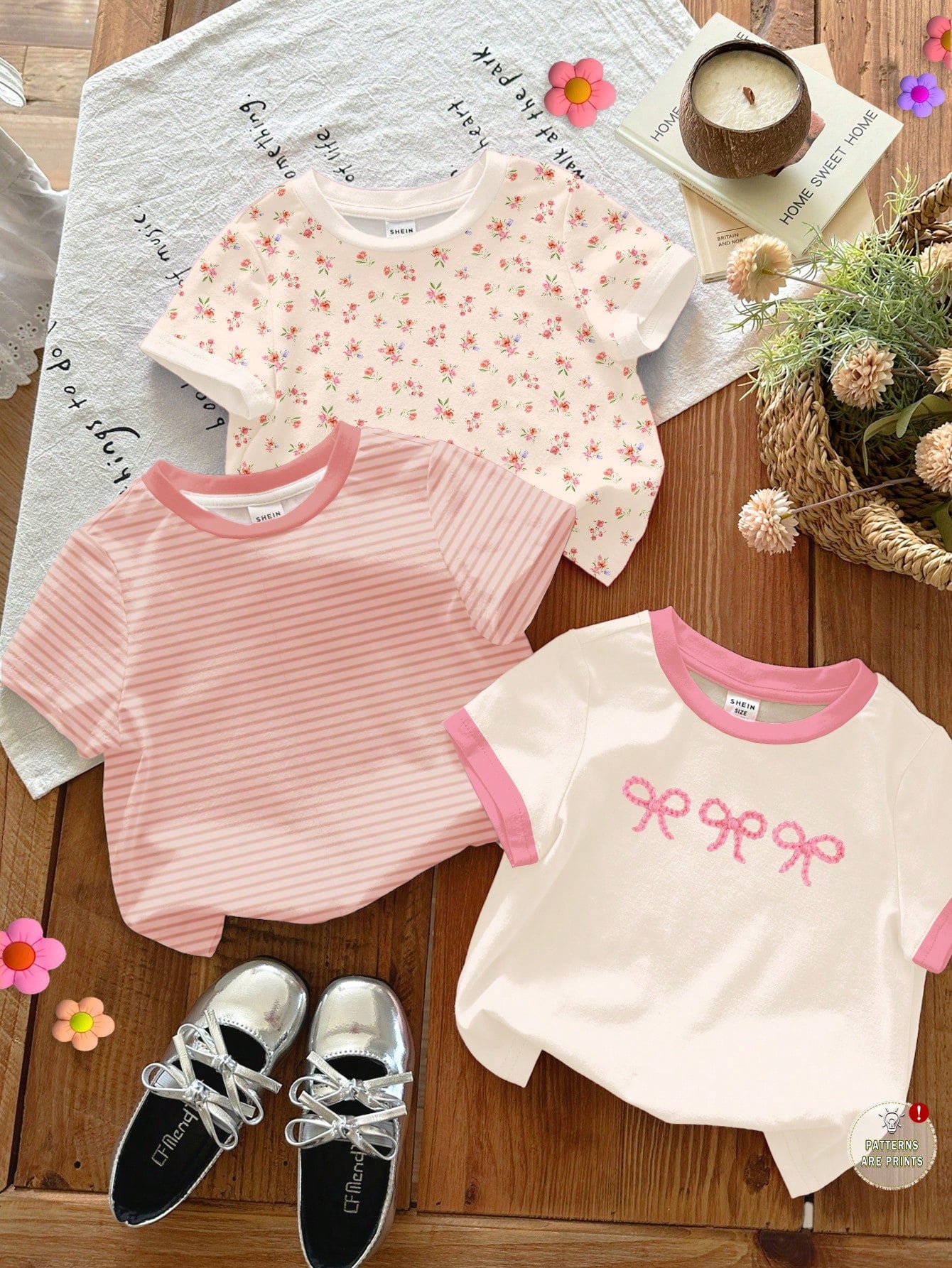 Happikins 3pcs Baby Girl Cute Summer Casual Rainbow Family Matching Mama's Girl Leopard Heart Pattern Dusty Rose Brown White Animal Print Graphic Tees