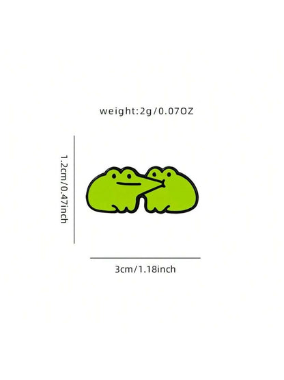 Happy Frog Enamel Brooch Custom Decorative Brooches Ornaments Lapel Bag Badges Jewelry Gifts 2025 New Style Pin For Clothes Bag Charm Backpack For School Kpop Teacher Supplies Bag Charms Cute Office A