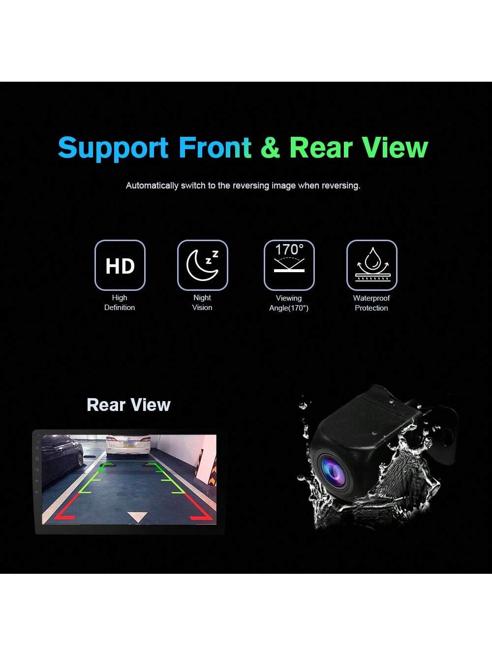 Haudio 10 Inch 2GB+64GB Car Stereo, CarPlay And Android Auto 13, HD Display Universal Double Din Car Radio, AHD Backup Camera, Support Mirror Link, Rear View Camera, GPS Navigation And Car DVR System