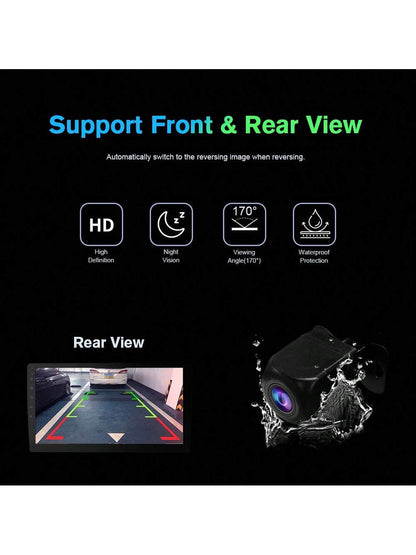 Haudio 10 Inch 2GB+64GB Car Stereo, CarPlay And Android Auto 13, HD Display Universal Double Din Car Radio, AHD Backup Camera, Support Mirror Link, Rear View Camera, GPS Navigation And Car DVR System